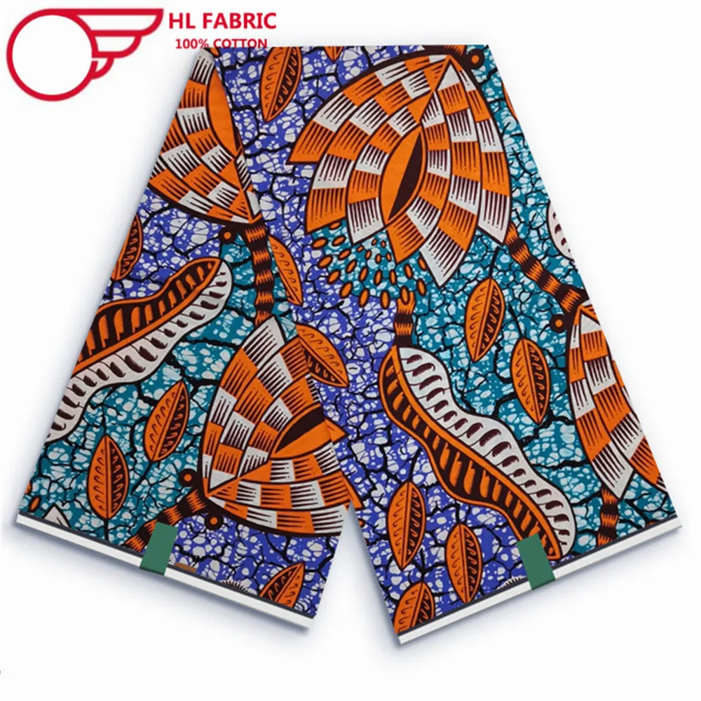 Imagem -02 - African Ankara Imprime Tecido Batik Patchwork Cera Verdadeira Material de Costura 100 Algodão Boa Qualidade para o Vestido L-9