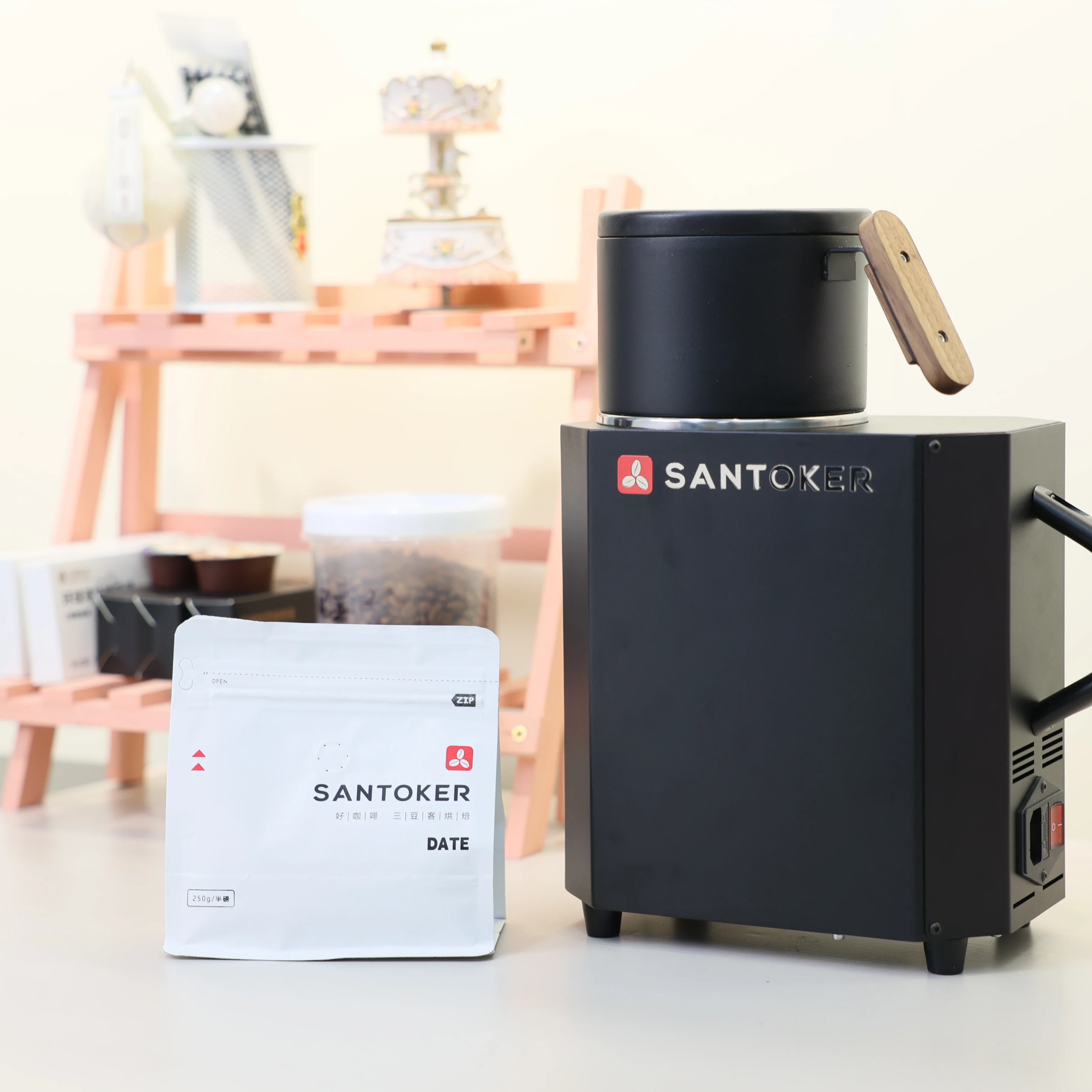 

SANTOKER Cube10 100g hot air coffee sample roasters Small Bluetooth Smart coffee tostated machine coffe roasting machine