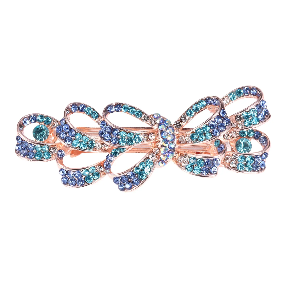 

Rhinestone Hair Clips Crystal Barrettes for Girls Korean Fashion Blue Color Elegant Fancy Jewelry Hair Accessories