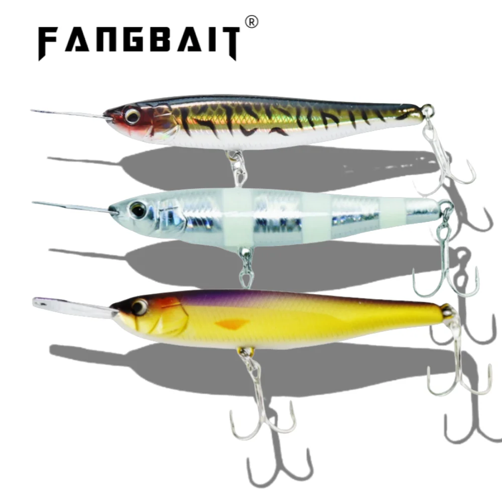Señuelos Minnow que se hunden/flotantes, cebos tipo lápiz, Jerkbaits duros, Jackall Topwater Riser Bait 007R, pesca, pez roca, Barracuda, totalmente