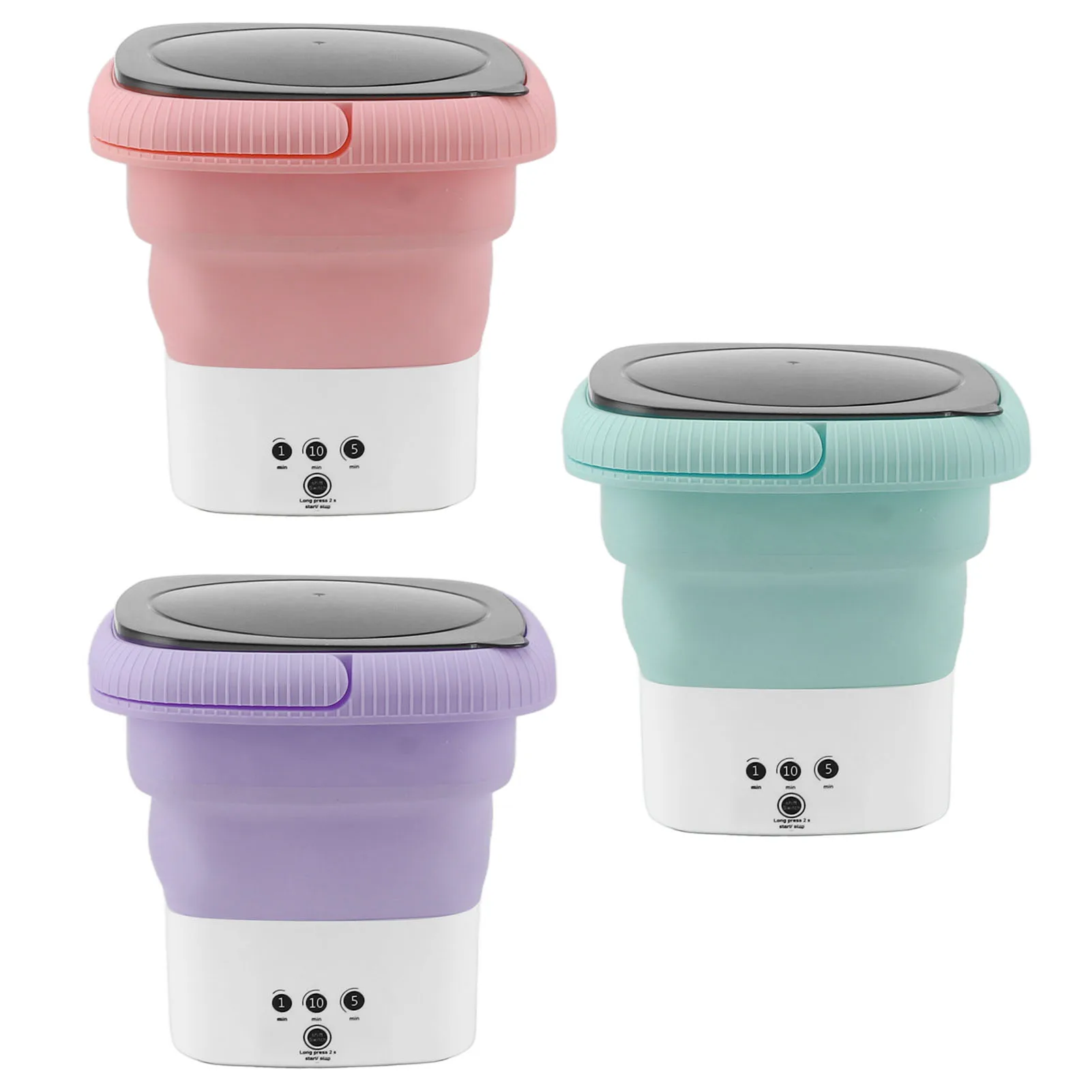 غسالة محمولة ABS بلا ضوضاء صغيرة قابلة للطي دلو الغسيل غسالة ل RV السفر شقة الولايات المتحدة التوصيل 120-240 فولت