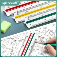 Space Ball Multi-functional Triangular Ruler Student Stationery 12.5/30cm Drafting Tool Scale Ruler Architect Technical Ruler 5
