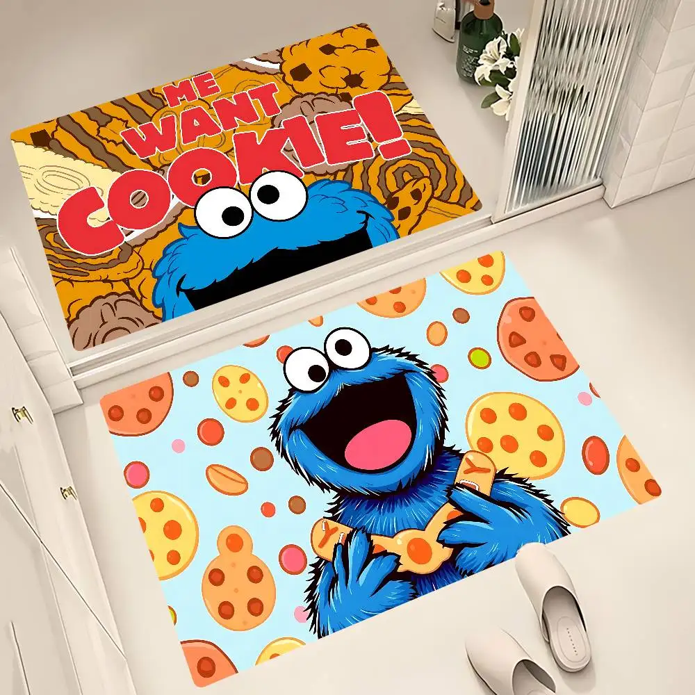 الكرتون كوكي الوحش إلمو سجادة باب الشمال نمط المنزل ممسحة الحمام المرحاض الحصير غرفة نوم الفومبرا