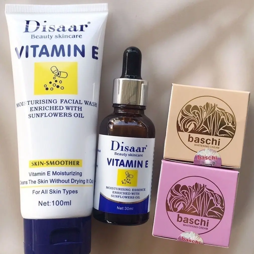 Thailand Whitening Freckle Cream 4pcs Set Facial Cleanser Serum Morning Cream Night Cream Whitening and Moisturizing