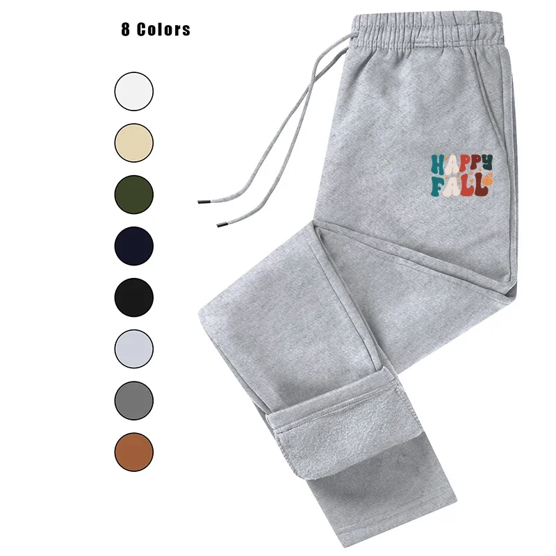 

Printed Fleece Men's Autumn Winter Sports Drawstring Jogging Casual Fashion Sweatpants Trousers