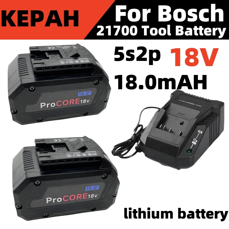 18000Ah 5s2p  ProCORE replacement battery, for Bosch 18V cordless tools BAT609 BAT618 GBA18V 21700 high power 5C power cell