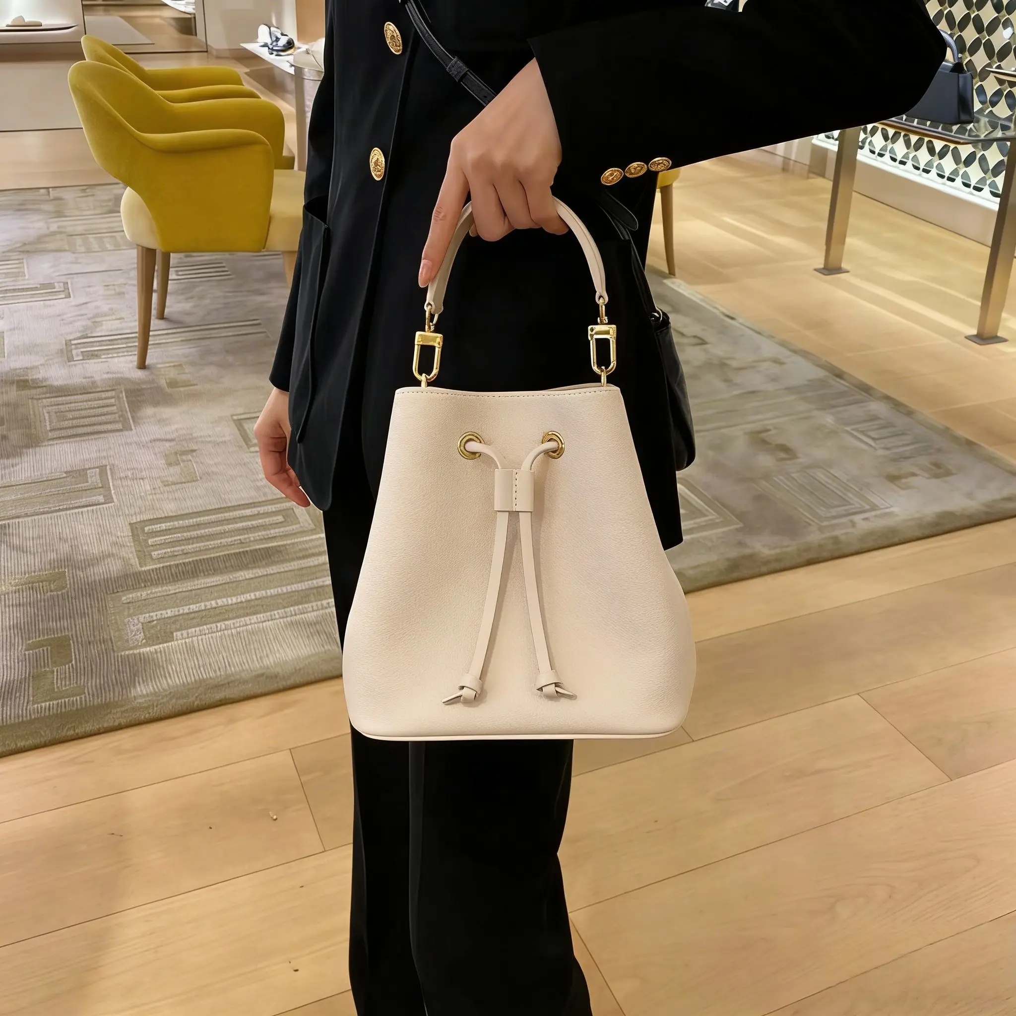 

Genuine leather women shoulder crossbody bag luxury designer brand ladies bucket bag for woman new tote