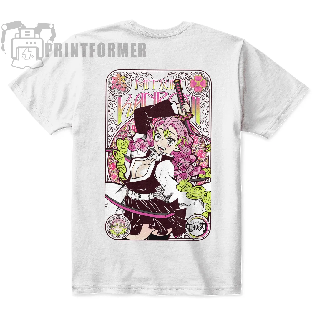 Mitsuri Kanrojii T-Shirt Demon Slayer Mitsuri Kawaii Anime Nezuk Shirt All Size 100 Cotton