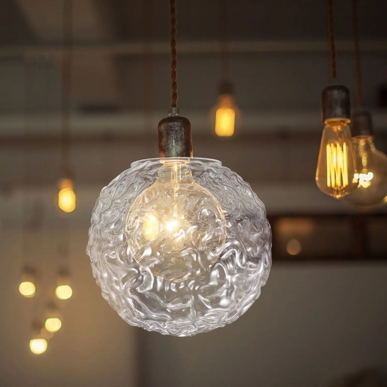 

Modern Ball Shape Glass Lamp Shade Transparent Replacement Cover for Wall Lamp Pendant Light Ceiling Light Fixtures