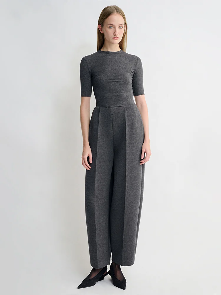 

Lespoir mat Sle Casual Versatile Five-Quarter Sve Top Slim Fit Daily Wear Spring Season Ladies T-irt