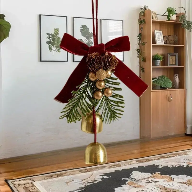 HUAHUAEnchanting Butterfly Knot & Pinecone Bell زينة عيد الميلاد لجميع الأماكنHUAHUA #4