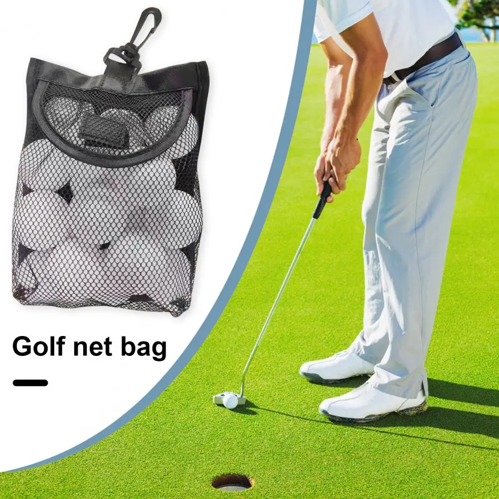 Golf Mesh Net Bag with Fastener Tape Large Capacity Indoor Outdoor Sports Golf Tennis Fitness Sport Pouch Golf Accessories