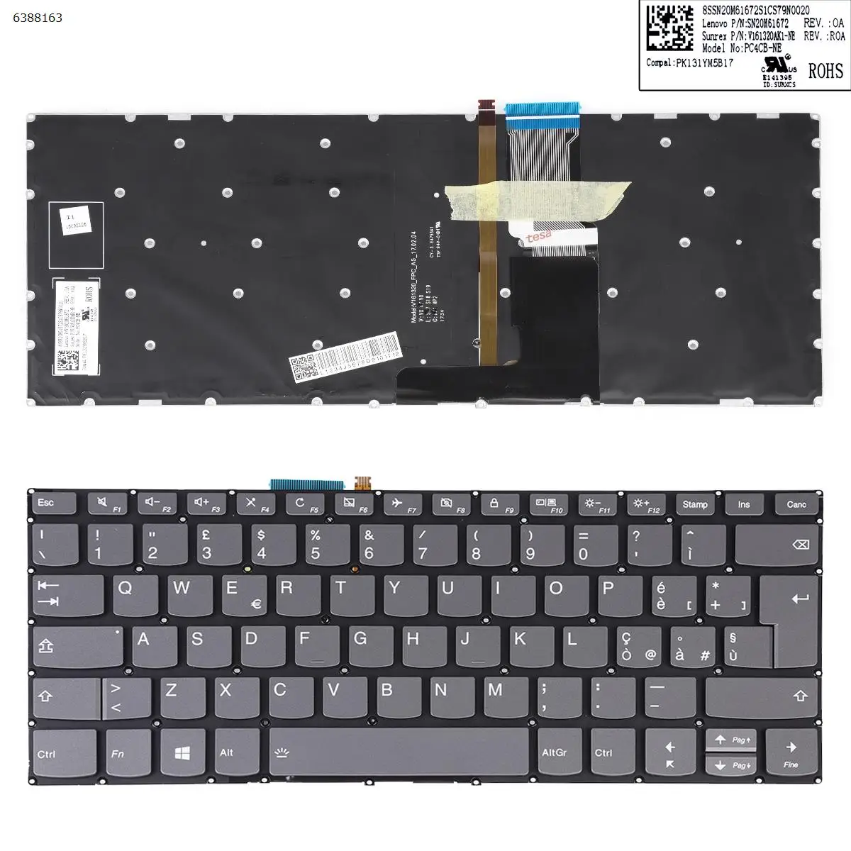 SP Laptop Keyboard for DELL 15 7590 5584 5590 5593 5594 5598 Black without Frame