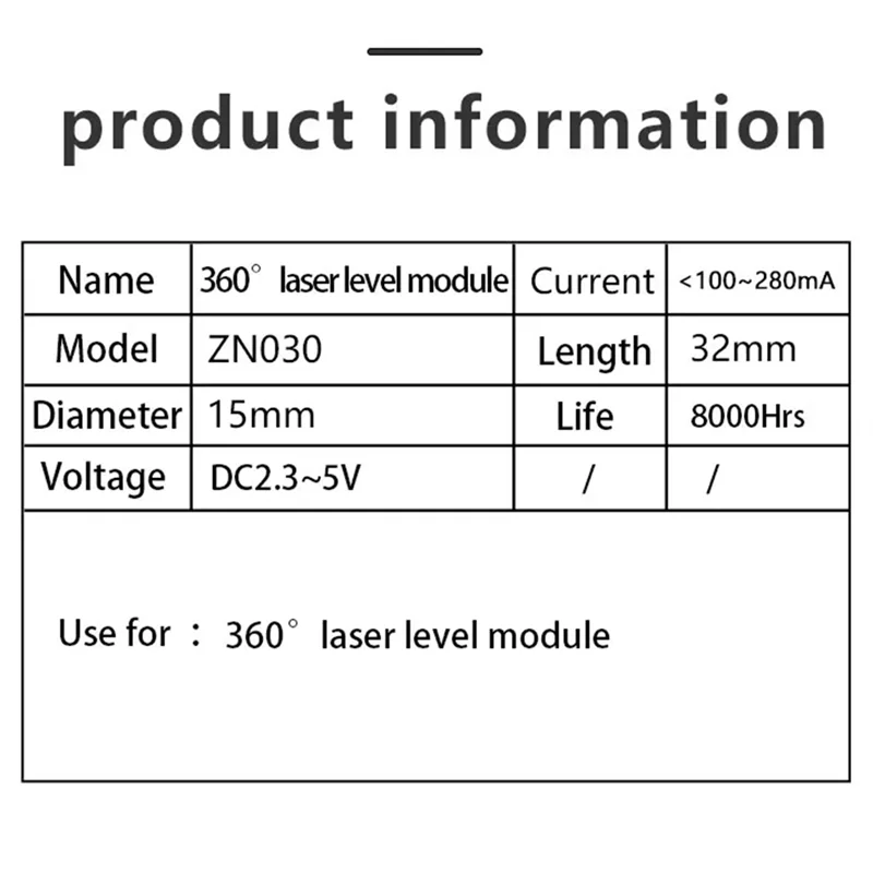 

Модуль лазерного локатора EYFL, лазерный модуль всенаправленного уровня, 520 Нм, зеленый свет, 2,3-5 В, использование привода напряжения