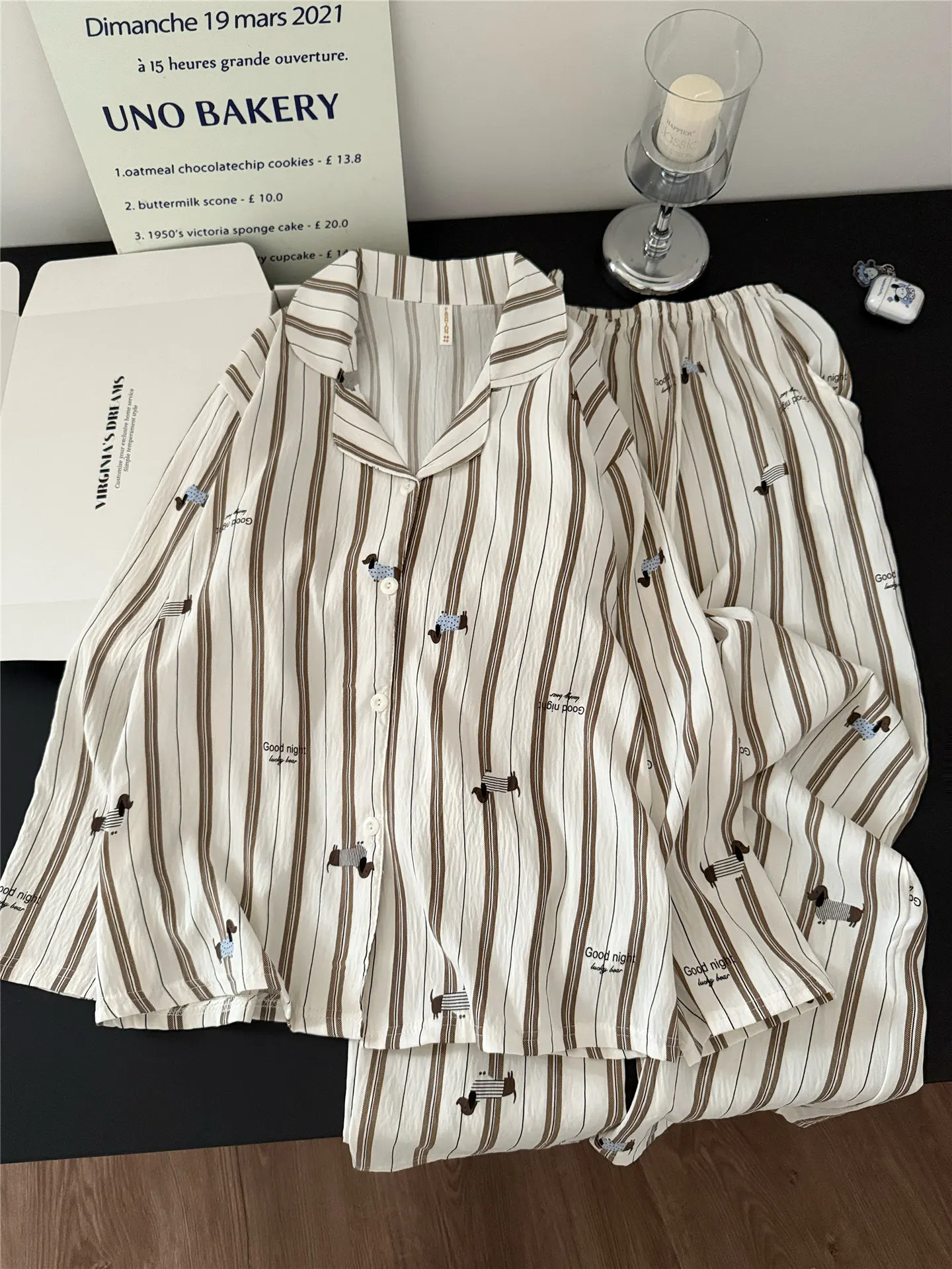 Cloud Cotton Long Sleeve Couples Sleepwear Loose Thin Home Clothes Set Spring Autumn Casual Scenarios Striped Pattern Comfort...