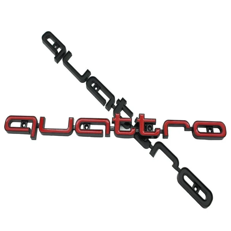 Image of Quattro Emblem 3D ABS Auto Frontgrill-Emblem für Audi A3 A4 A5 A6 A6L A7 A8 Q3 Q5 Q7 S3 S4 S5 RS3 RS4 RS6 Abzeichen Zubehör