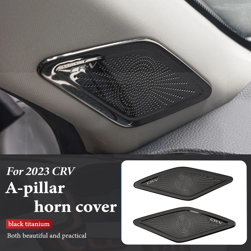 

For Honda CRV CR-V 2023 2024 Steel Car Front Door A Pillar Audio Speaker Cover Trim Loudspeaker Frame Interior Accessories