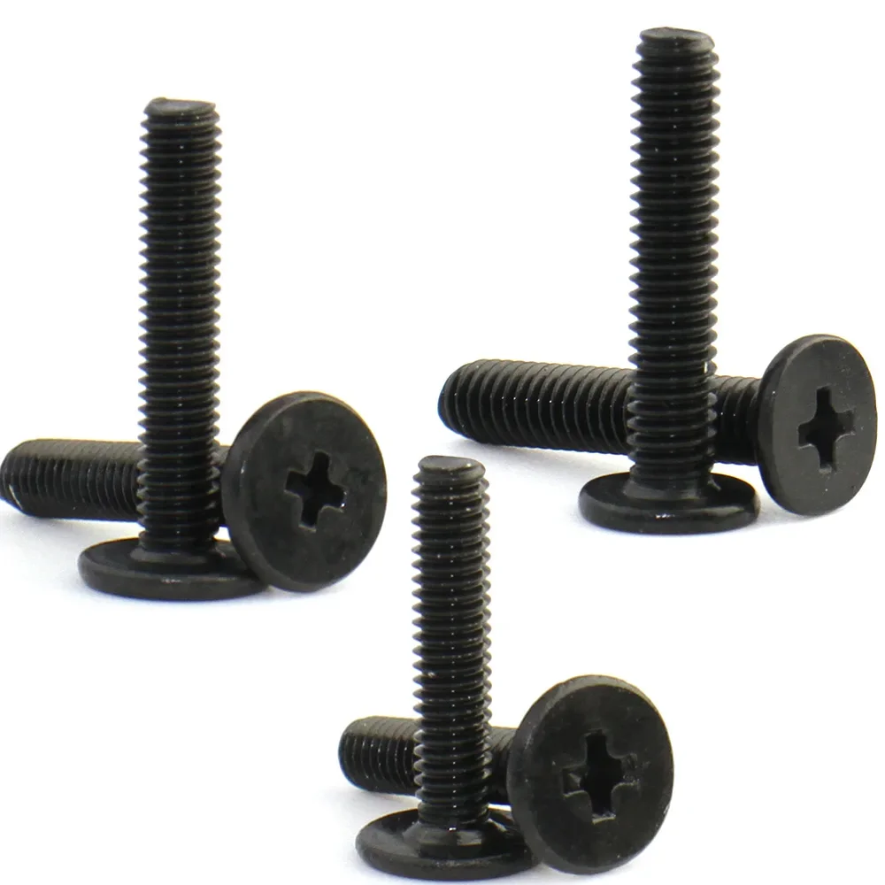 10-50 قطعة M1.6 M2 M2.5 M3 M4 M5 M6 أسود 304 الفولاذ المقاوم للصدأ الصليب فيليبس رقيقة جدا شقة رقاقة رئيس المسمار لأجهزة الكمبيوتر المحمول L:2-40 مللي متر