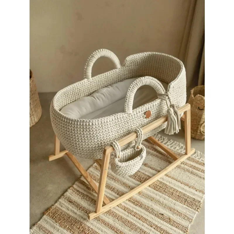 Type  Knitted Moses Basket,Moses Basket for Baby Nests and Loungers,baby Bassinet
