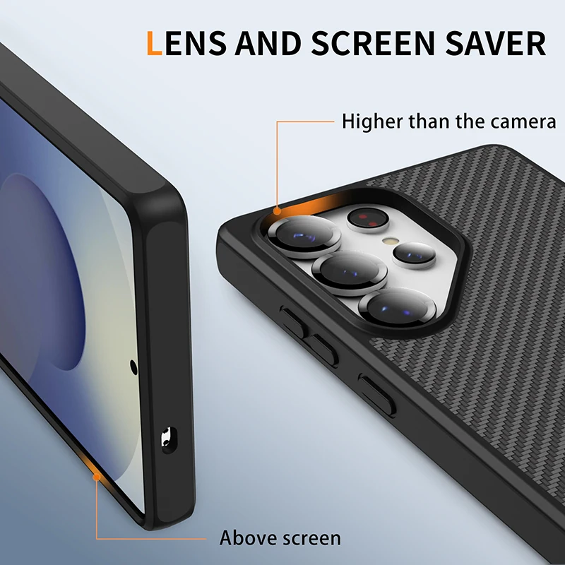 New carbon fiber hidden magnetic Magstfe phone case suitable for Samsung Galaxy S26 S24 S23 S25 Ultra Plus EDGE phone case - view 2