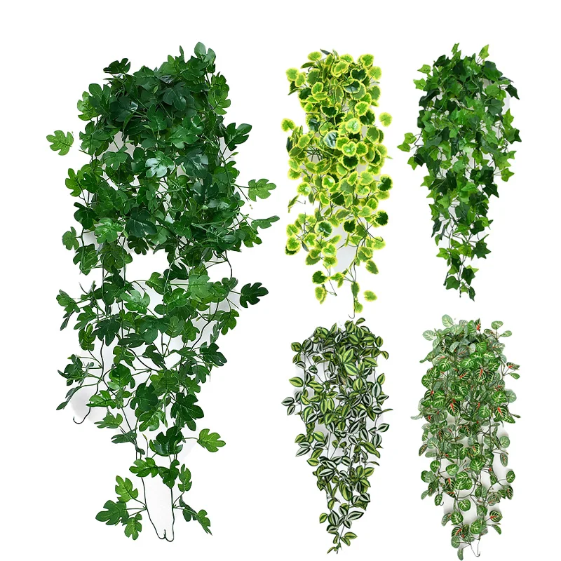 100cm Artificial Ivy Leaves Vines Plastic Creeper Green Plant Wall Hanging Plants DIY Home Gardon Living Room Coffee Store Decor