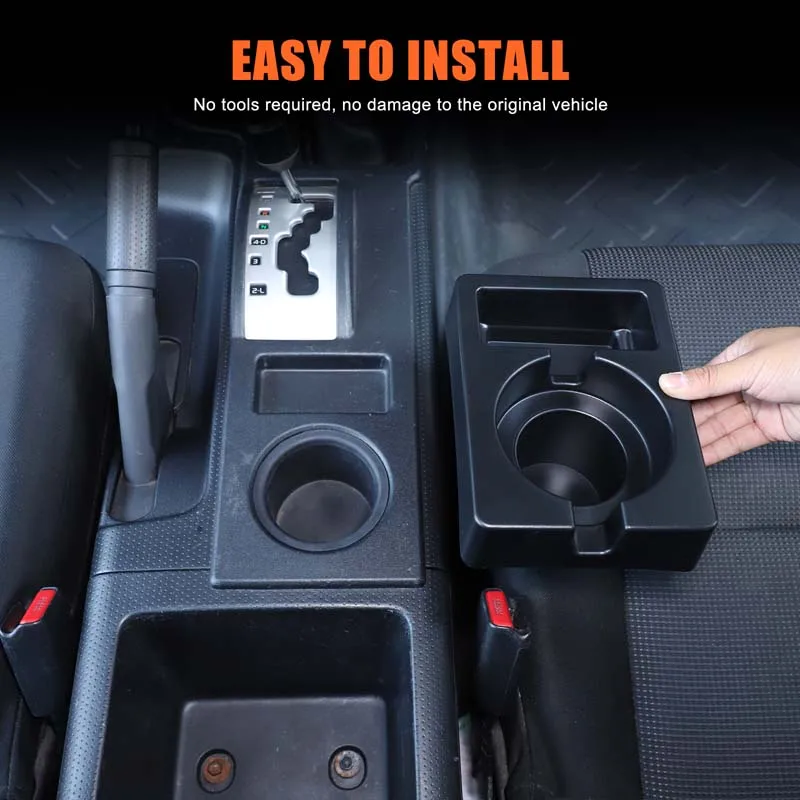 For Toyota FJ Cruiser 2007-2021 ABS Black Car Center Console Water Cup Storage Box Storage Box Car Interior Accessories