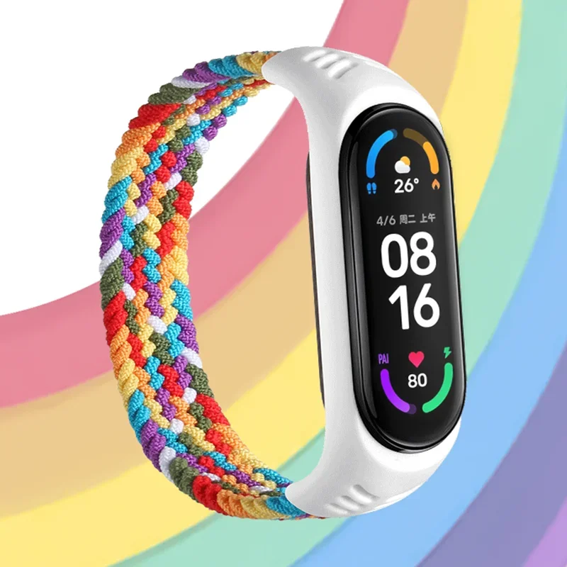 Xiaomi Mi Band用ナイロン編組時計バンド,nfcソロループストラップ,スマートウォッチブレスレット,ギフト,女性用ベルト,4,3,5