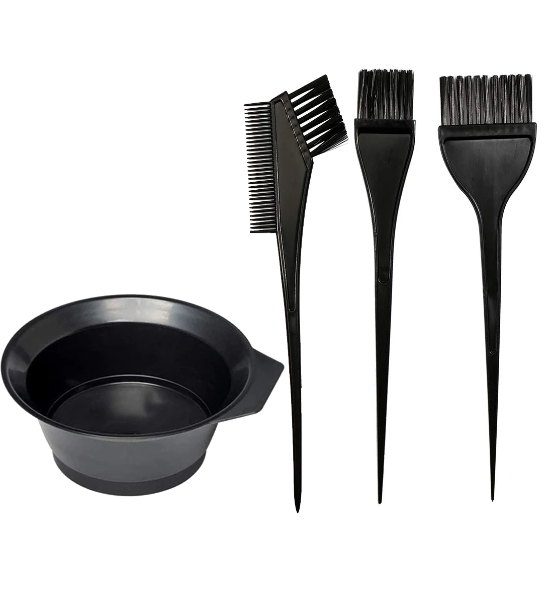 4Pcs Home Salon Hair Dyeing Brush Set Hair Dyeing Cream Bowl Coloring Brush Comb Kits Hair Tint Applicator Barber Styling Tool