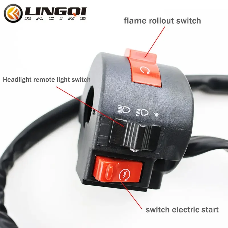 ONLEEYPP Motorcycle Handlebar Flashing Switch Moto Headlight Fog Lamp ON OFF Button Turn Signal Start Controller Pit Dirt Bike