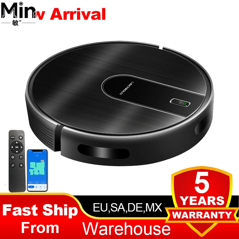 N7S-U Smart Robot Vacuum Cleaner 6KPa Strong Suction 5200MAH Brushless Motor WiFi App Control Smart Mapping for Pet Hair Hard