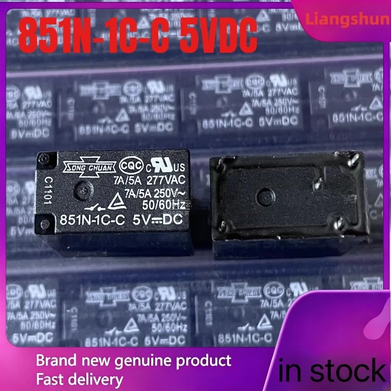 New 5pcs/lot  851N-1C-C 5VDC 5pins 7A/5A Home appliance relay