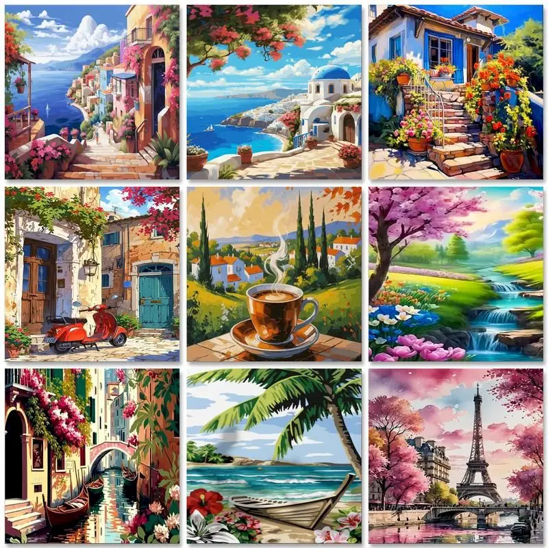 

GATYZTORY 40x50cm Diy Painting By Numbers Kit Scenic Wall Art Picture Handicrafts Paint Canvas Number Painting For Home Decorati