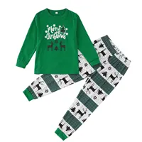 Merry Christmas Family Matching Outfits All Elk Print Mother Father Kids Pajamas Set Soft Loose Sleepwear Xmas Look Gift Pyjamas 5
