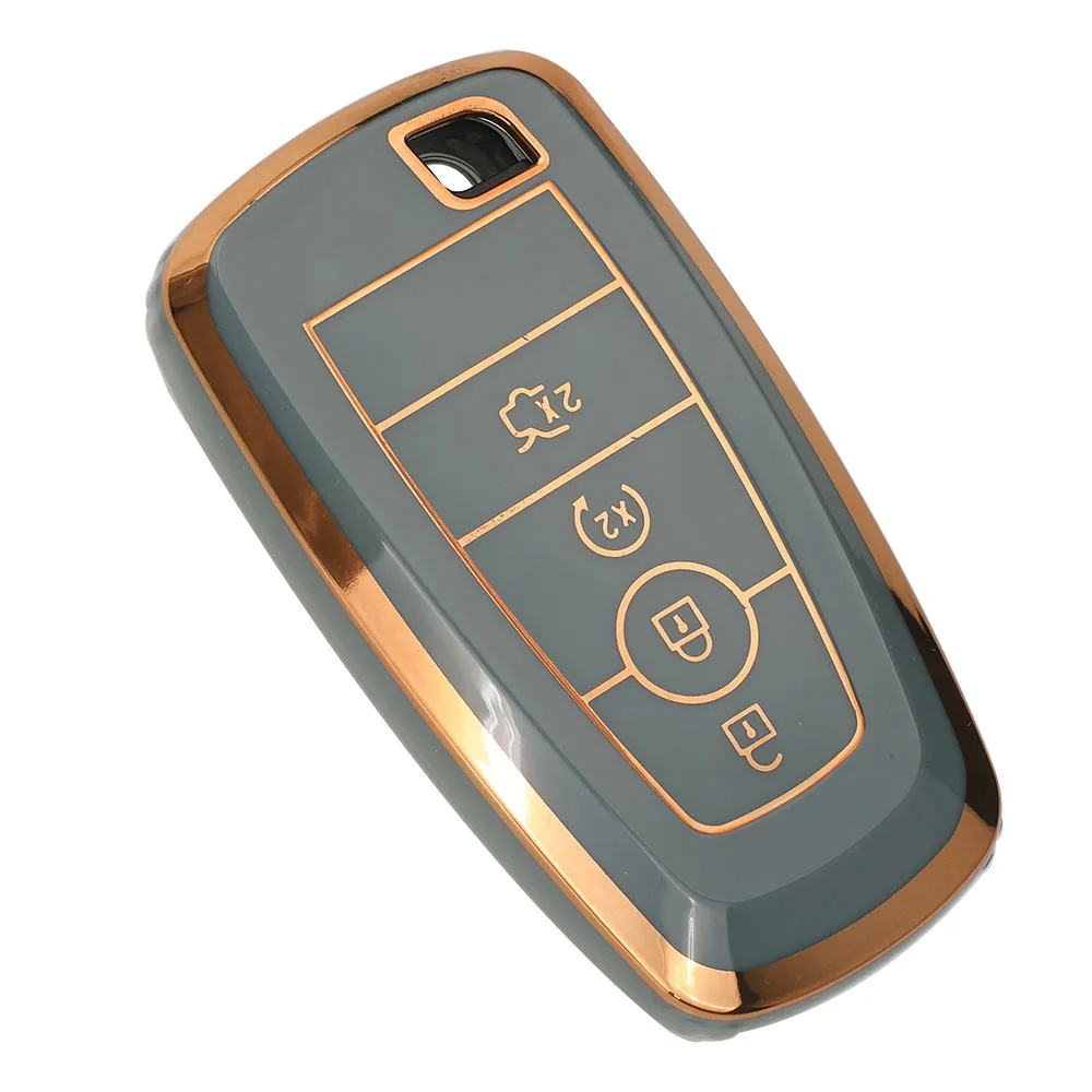 Jingyuqin NEW Soft TPU Remote Car Key Case For Ford Explorer Mustang Fusion Escape F150 F250 F350 F450 F550 Mondeo Protector