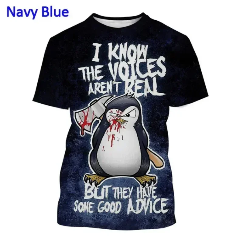 Fashion Men Clothing New Funny Animal Crazy Penguin 3D Print T-shirt Unisex PSYCHO PENGUIN Graphic T Shirt Harajuku Tops Tees