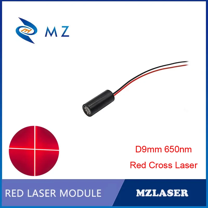 Red Cross Laser Diode Module Compact Mini D9mm 650nm 5mw 3V PMMA Lens APC Drive Industrial Grade Line Laser