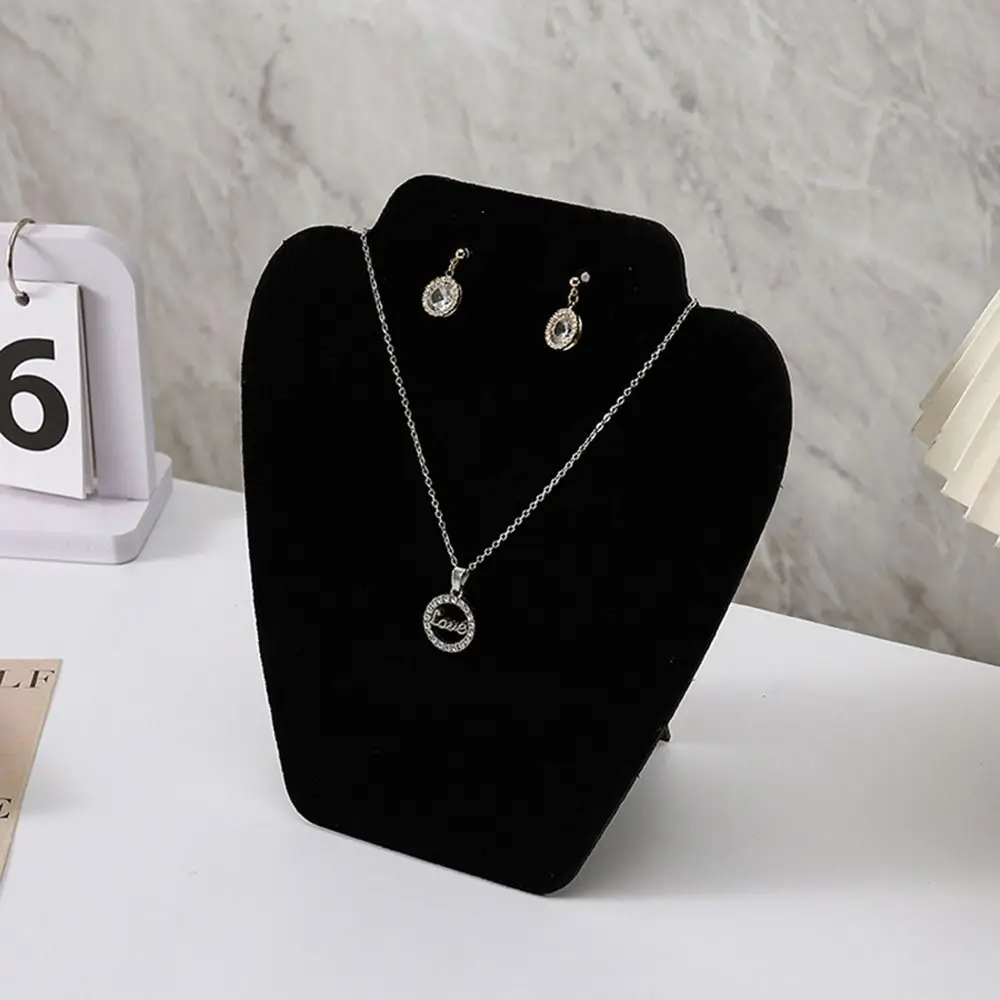 Folding Necklaces Easel Mannequin Bust Velvet Jewelry Collection Rack Jewelry Display Necklace Earrings Rings Pendant
