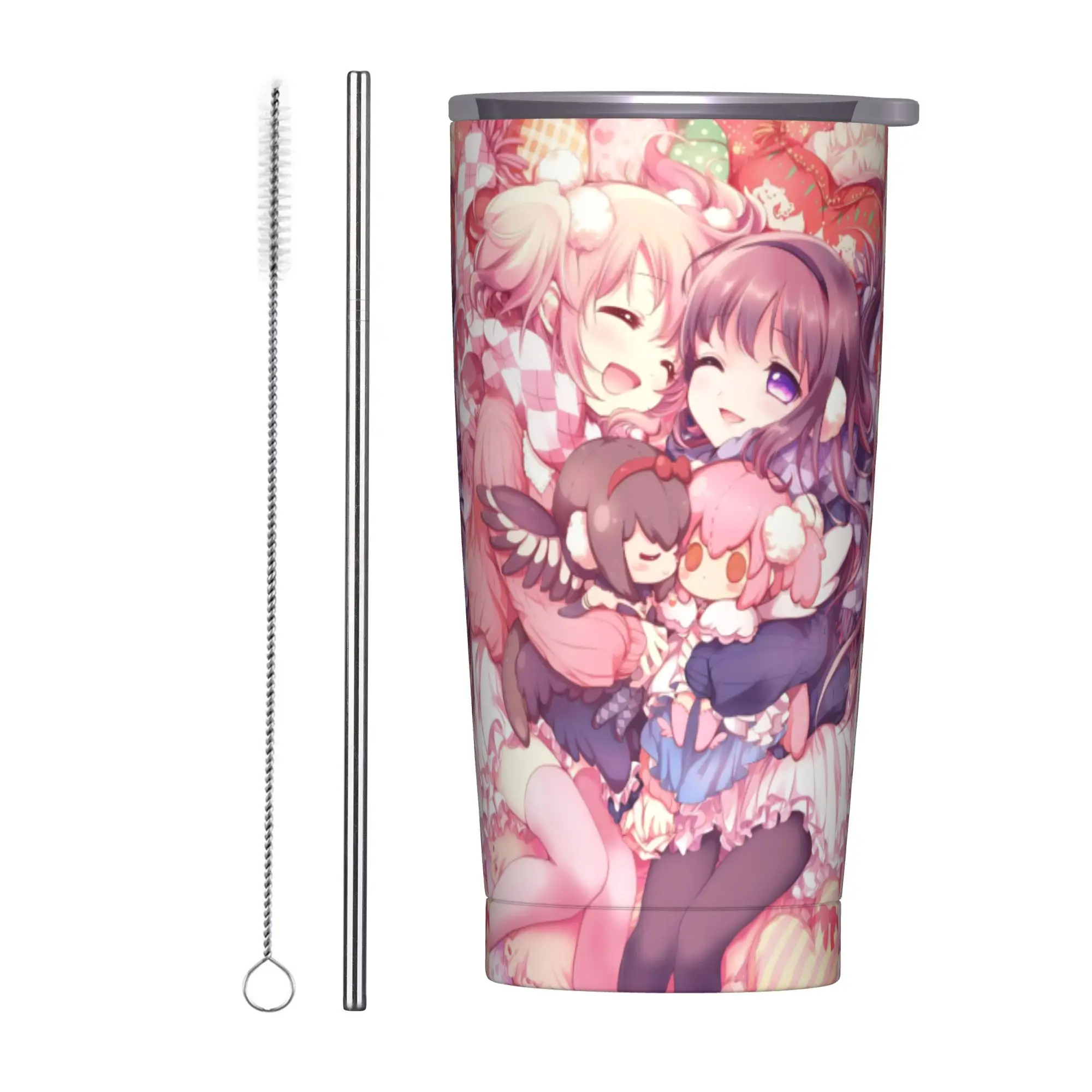 

Puella Magi Madoka Magica аниме стакан с вакуумной изоляцией милая девушка термочашка термос уличная кружка с защитой от проливания, 20 унций