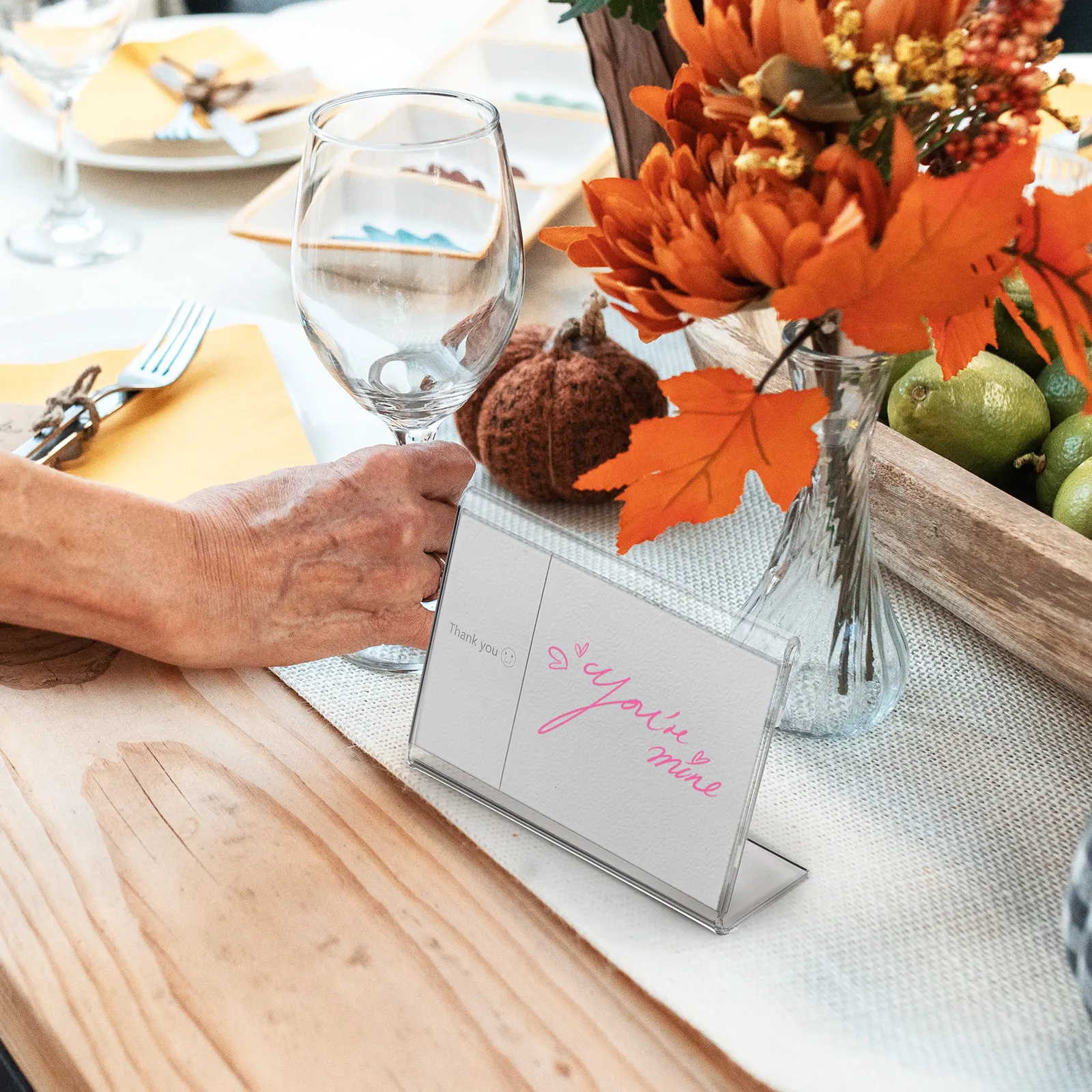 

20Pcs Transparent Acrylic Sign Holders Small Multi-Purpose Table Card Stands for Events Acrylic Sign