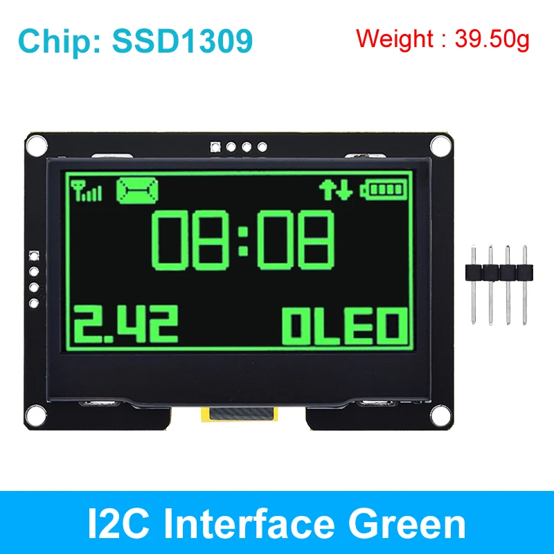 TZT 2,4 Zoll 2,42 Zoll 128 x 64 OLED LCD Display Modul SSD1309 12864 7 Pin SPI/IIC I2C Serielle Schnittstelle für Arduino UNO R3 C51 9