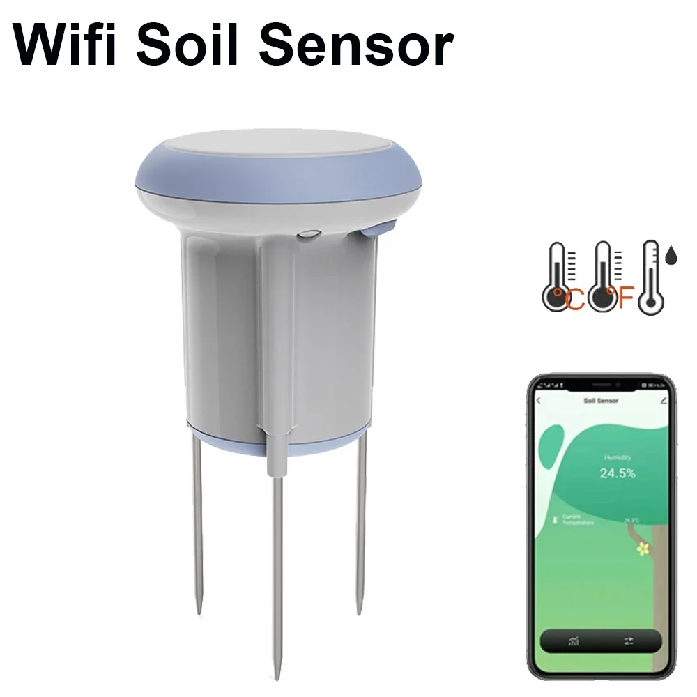 Tuya Smart Wifi Soil Tester Temperature and Humidity Meter Waterproof hygrometer Garden Automation Irrigation Detector