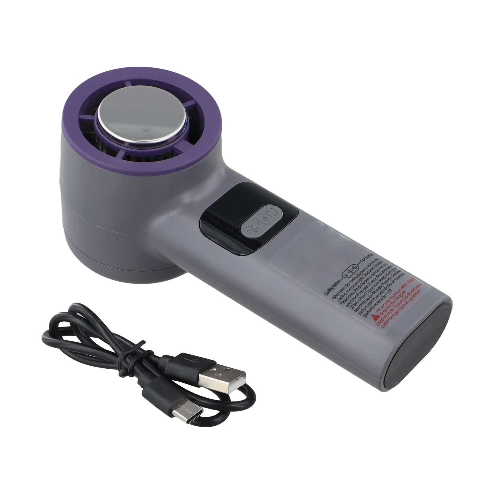 Rechargeable Handheld Fan with 100 Wind Speed Settings and Digital Display for Outdoor Activities and Commuting