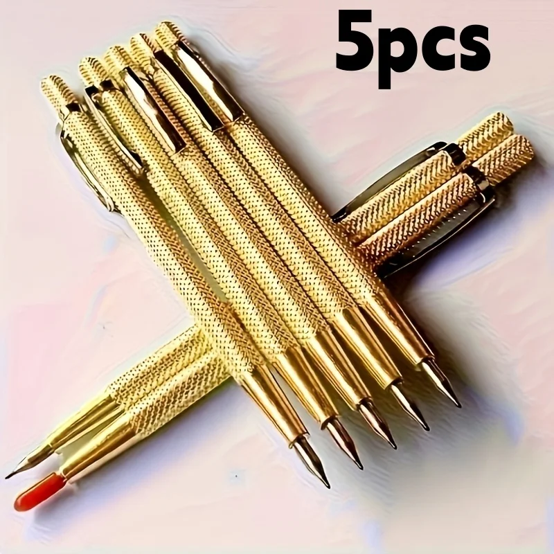 5 pieces of tungsten alloy marker pens - durable, non-foldable, suitable for glass, stone and ceramics.