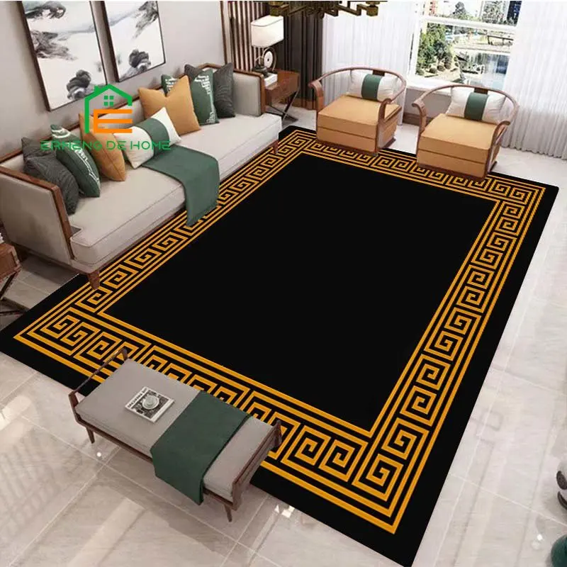 Luxury Frame Pattern Rug for Bedroom Living Room Carpet for Kitchen Floor Mats Home Decor Non-Slip Floor Pad Rug 15 Sizes