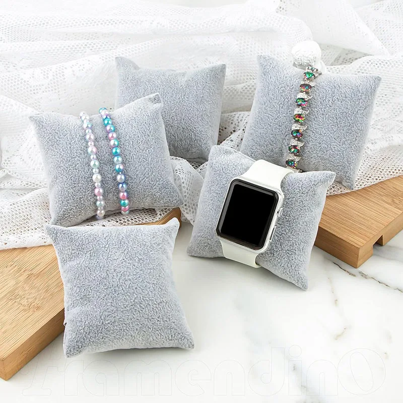 12 Pack Small Black Watch Pillow Velvet Bracelet Pillow Jewelry Displays Watch Bracelet Bangle Cushions Stand for Boxs