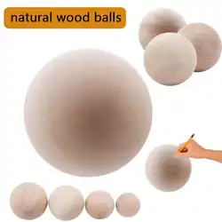 Wooden Balls Without Bore Dia 50mm/60mm/70mm/80mm Exercise Wooden Ball Durable DIY Painted Exercise Wooden Ball