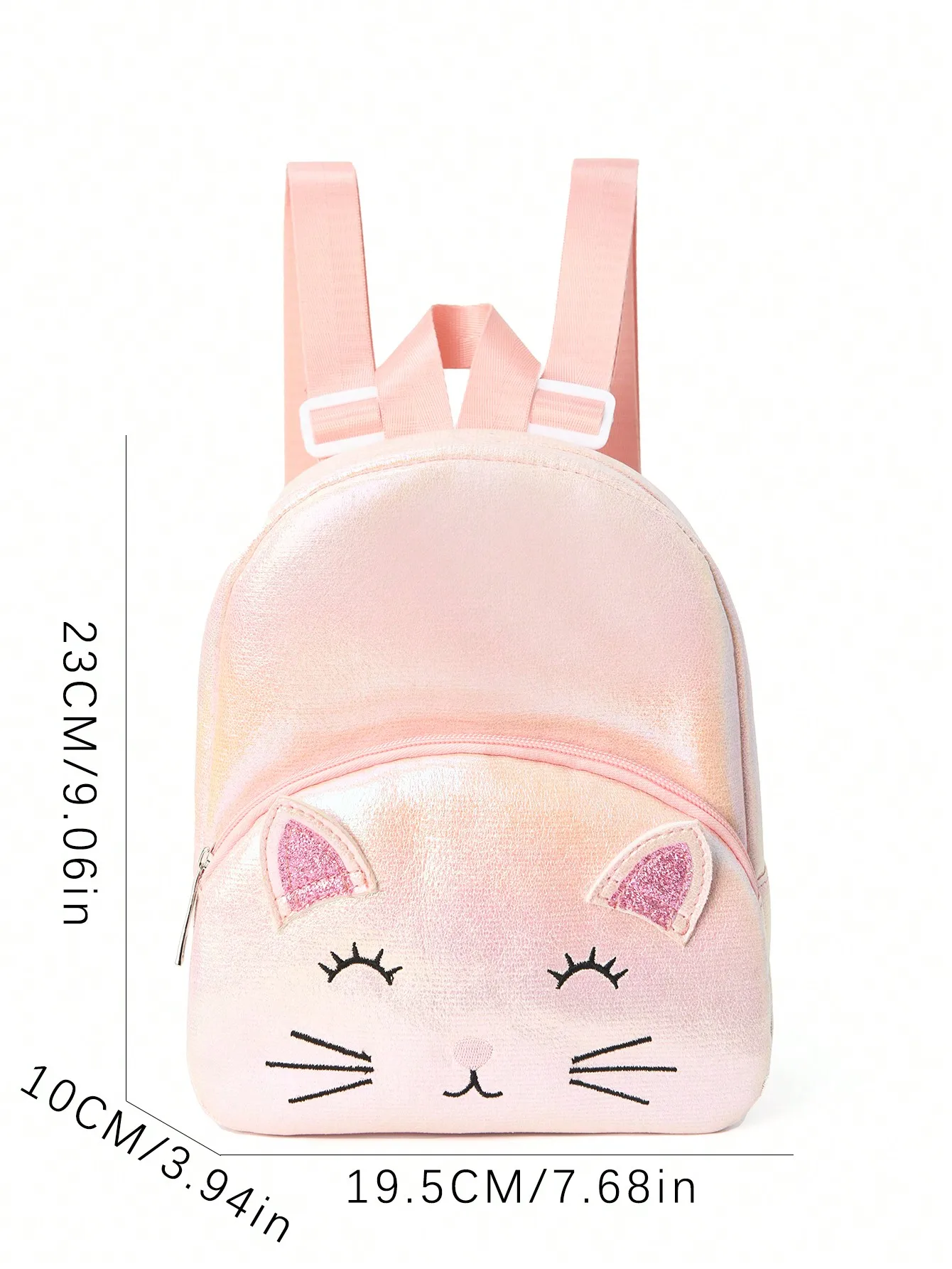 1pc Girls Cute Cat Embroidered Double Pocket Backpack Suitable For Kindergarten Girls Travel Holiday Giftsse Travel Holiday Gi