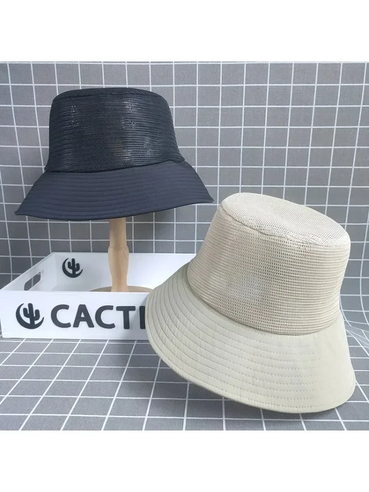 Chapeau de soleil d'été en maille respirante, Protection UV, pour femmes et hommes, pêche en plein air, plage, bord large réglable, grande taille de tête