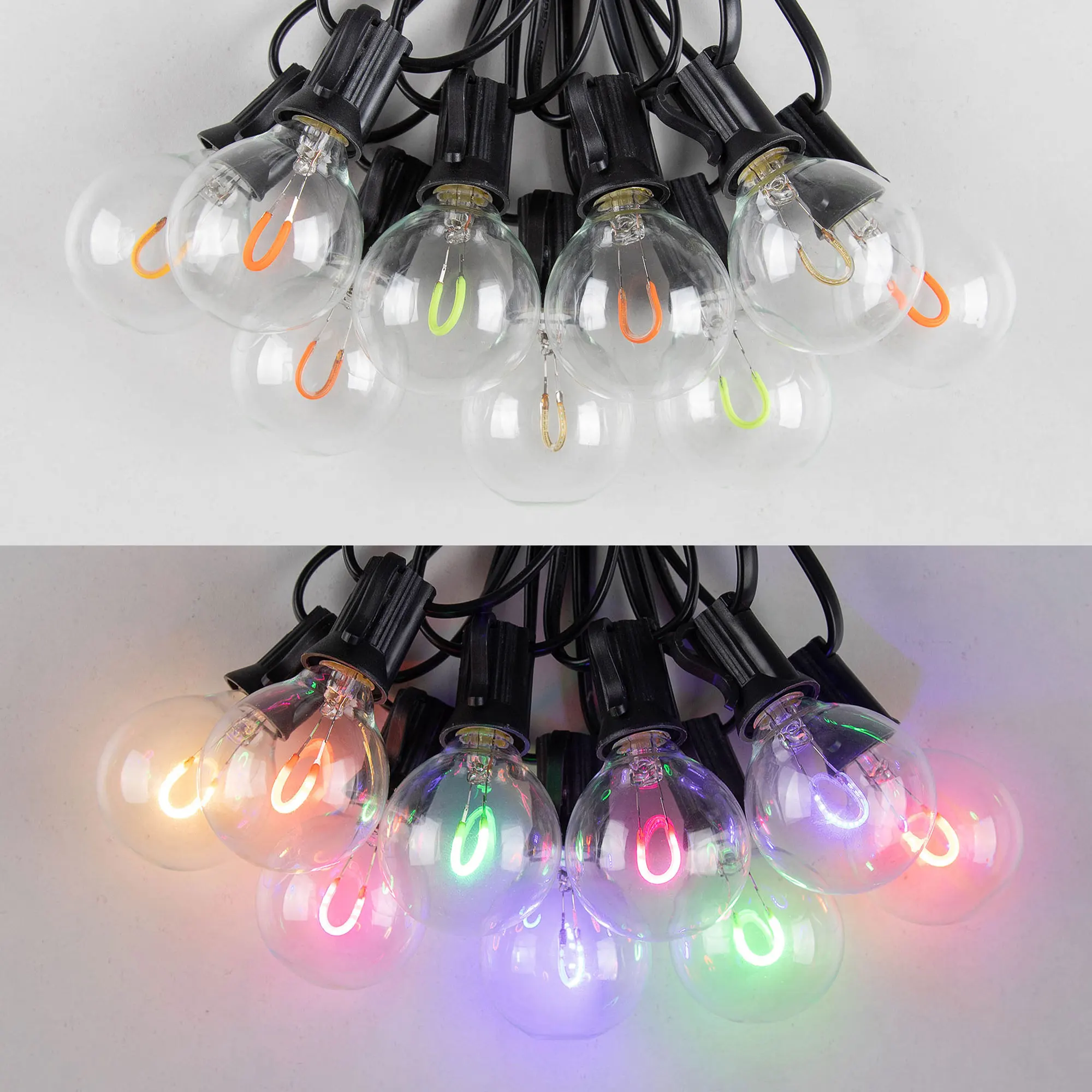 Guirxiété Lumineuse LED Multicolore G40, Imperméable, 220V, Connectable UE, Éclairage Extérieur, délégations, Porche, Décoration de Camping