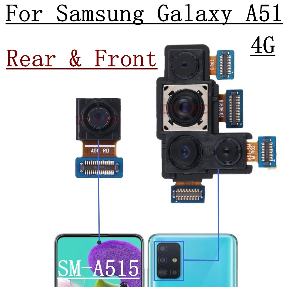 Back Main Front Facing Camera For Samsung A51 A515F A515U A515W Ultrawide Macro Depth Rear Camera Module Flex Cable